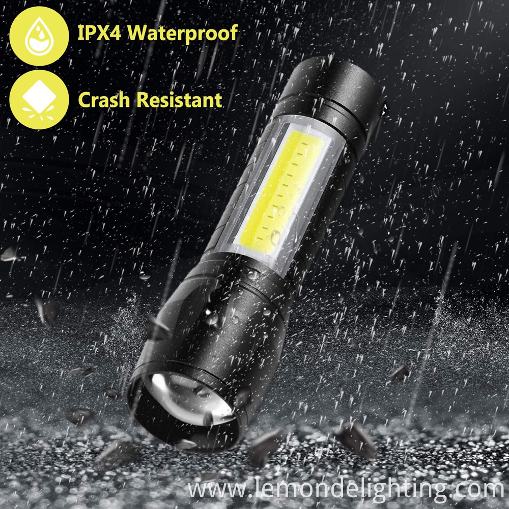 Multipurpose flashlight with rechargeable battery